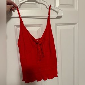Bright red tank top